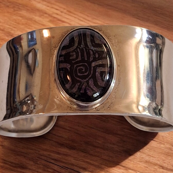 Dominique Dinouart Domingo designed Sterling Silver Cuff Bracelet Mexican Sterl - Picture 7 of 14